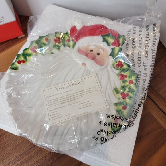 Fitz and Floyd Kringle 9" Santa Claus Canapé Plate With Original Box Christmas - Picture 2 of 4